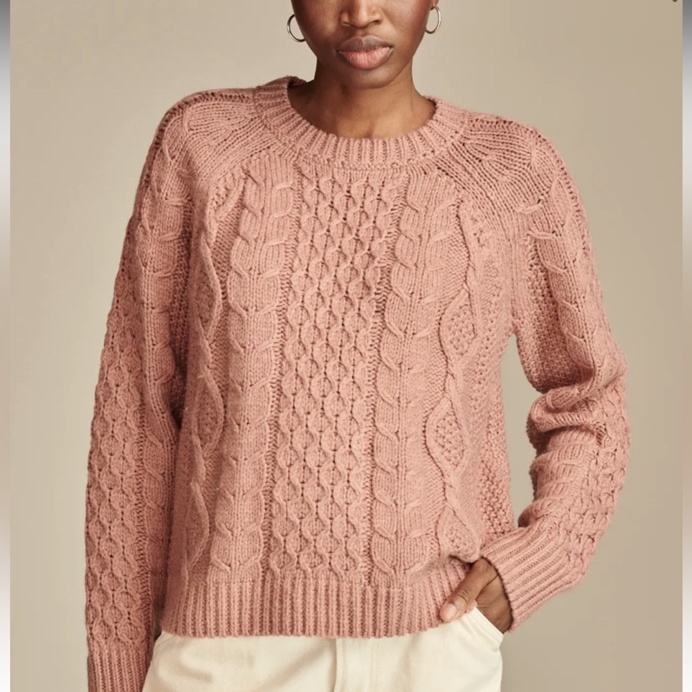 Lucky Brand Dusty Pink Cable Knit Sweater